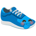 scarpa sportiva + faccina con mano sulla bocca