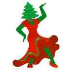scarpa con il tacco + albero sempreverde