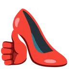 scarpa con il tacco + pollice in su
