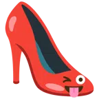 scarpa con il tacco + faccina che fa l’occhiolino e mostra la lingua