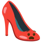 scarpa con il tacco + faccina angosciata