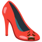 scarpa con il tacco + faccina esausta