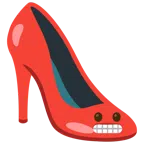scarpa con il tacco + faccina con smorfia