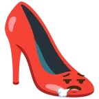 scarpa con il tacco + faccina che espira