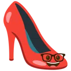 scarpa con il tacco + faccina nerd