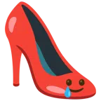 scarpa con il tacco + faccina sorridente con lacrima