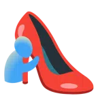 scarpa con il tacco + persone che si abbracciano