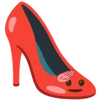 scarpa con il tacco + faccina che fa il saluto