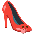 scarpa con il tacco + faccina con occhi aperti e mano sulla bocca
