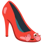 scarpa con il tacco + faccina che sbircia tra le dita