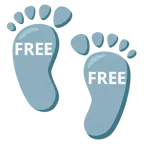 huellas de pies + botón FREE
