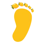 huellas de pies + limón