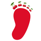 huellas de pies + cerezas