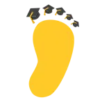 huellas de pies + birrete