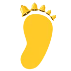 huellas de pies + campana