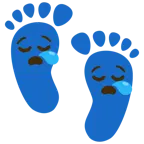 huellas de pies + cara de sueño