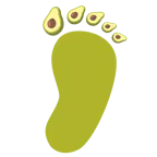 huellas de pies + aguacate