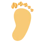 huellas de pies + galleta de la fortuna