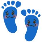 huellas de pies + cara de grogui