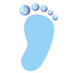 huellas de pies + bola de espejos