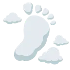 huellas de pies + nube