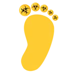 huellas de pies + riesgo biológico