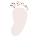 huellas de pies + béisbol