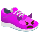 wütendes Gesicht mit Hörnern + Sportschuh
