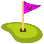 wütendes Gesicht mit Hörnern + Golffahne