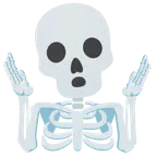 calavera + persona encogida de hombros