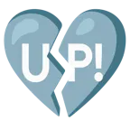 corazón roto + botón UP!