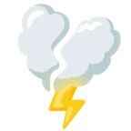 corazón roto + nube con rayo