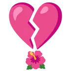 corazón roto + flor de hibisco