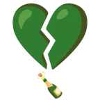 corazón roto + botella descorchada