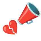 corazón roto + megáfono