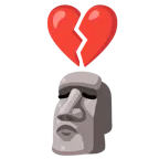 corazón roto + estatua moái