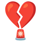 corazón roto + luces de policía