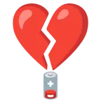 corazón roto + batería baja