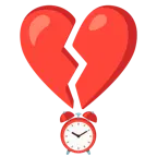 corazón roto + reloj despertador