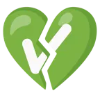 corazón roto + botón de marca de verificación