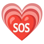 wachsendes Herz + SOS-Zeichen