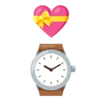 Herz mit Schleife + Armbanduhr