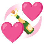 corazones giratorios + botella descorchada
