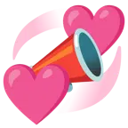 corazones giratorios + megáfono