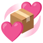 corazones giratorios + paquete