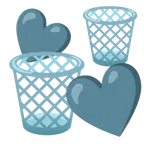 corazones giratorios + papelera