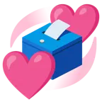 corazones giratorios + urna con papeleta