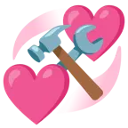 corazones giratorios + martillo y llave inglesa