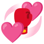 corazones giratorios + guante de boxeo
