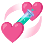 corazones giratorios + tubo de ensayo